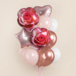 Шар (18''/46 см) Цветок, Утренняя роза, 1 шт. в уп. (цв.этик.), 26939S