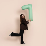 Шар (40''/102 см) Цифра, 7 Slim, Мятный, Матовый, 1 шт. в уп., B901917MM