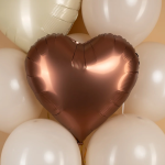 Шар (18''/46 см) Сердце, Шоколад, Сатин, 1 шт., 23430