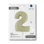 Шар (40''/102 см) Цифра, 2, Оливковый, Сатин, 1 шт. в уп., 400200SOGR-P