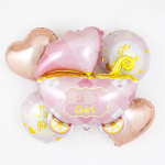 Шар (35''/89 см) Фигура, Коляска для девочки, Розовый, 1 шт., 17556