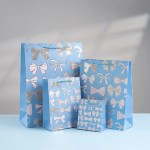 Пакет подарочный, 210гр, Бантики, Дизайн №3, Металлик, 24*18*8,5 см, 1 шт., 504764