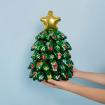 Шар (15''/38 см) Мини-фигура 3d, Новогодняя елка, 1 шт. в уп., 24385