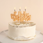 Свечи Буквы С Днем Рождения, Золото, 9,5*4,5 + 4 см, 1 шт. с держат., 5197