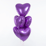Шар (19''/48 см) Сердце, Мистик, Пурпурный, Сатин, 1 шт., 758205