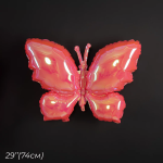 Шар (26''/66 см) Фигура, Бабочка (надув воздухом), Розовый, Хамелеон, 1 шт. в уп., 24991