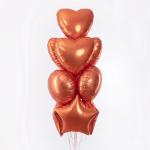 Шар (18''/46 см) Сердце, Оранжевый, Сатин, 1 шт., 201500SNA