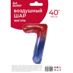 Шар (40''/102 см) Цифра, 7 Героическая тема, Красный/Синий, 1 шт. в уп., 26977