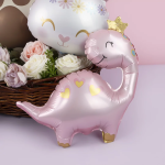 Шар (14''/36 см) Мини-фигура, Динозаврик Принцесса, Розовый, 1 шт., G72160