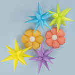 Шар 3D (26''/66 см) Звезда, Составная, Светло-желтый, Макарунс, 1 шт. в уп., 23566