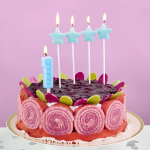 Свеча Цифра, 1 Конструктор, Голубой, 3,3*6,5 + 3 см, 1 шт. с держат., 802881