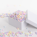 Шарики пенопласт, Цветной микс, Мультиколор, Макарунс, 6-8 мм, 10 гр., 6233995