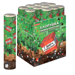 Пневмохлопушка (12/30 см), Пиксели, Квадраты тишью, 1 шт., 823159