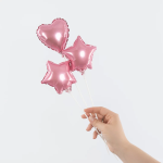 Шар с клапаном (5''/13 см) Микро-сердце, Розовый, 1 шт., 27229