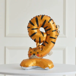 Шар (23''/58 см) Цифра на подставке, 9 Зверята, Тигр, 1 шт. в уп., 24659