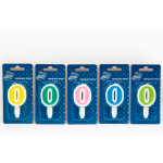 Свеча Цифра, 0 Белая окантовка, 5 см, 1 шт. с держат., 132600