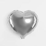 Шар (18''/46 см) Сердце, Серебро, Металлик, 1 шт., 123031