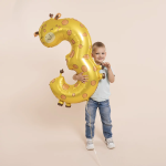 Шар (36''/91 см) Цифра, 3 Жираф, 1 шт. в уп., 853-P