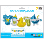 Шар Гирлянда (40''/102 см) Фигура, Рождение Мальчика, Голубой, 2 шт. в уп., 19867