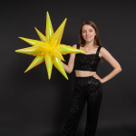 Шар 3D (26''/66 см) Звезда, Составная, Желтый, Хамелеон, 1 шт. в уп., 24911