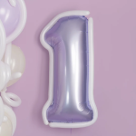 Шар (40''/102 см) Цифра, 1, Сиреневый, Сатин, 1 шт. в уп., 400100SL-P