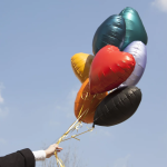 Шар (18''/46 см) Сердце, Черный, Сатин, 1 шт., 180000SFK