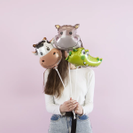 Шар (12''/30 см) Мини-фигура, Голова, Милый Крокодил, 1 шт., 902876