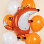 Шар (31''/79 см) Фигура, Лиса в короне, Сатин, 1 шт. в уп., 27148