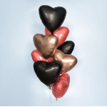 Шар (19''/48 см) Сердце, Графит, 1 шт., 226221