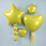 Шар (9''/23 см) Мини-сердце, Светлое золото, 1 шт., 09016PY