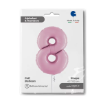 Шар (40''/102 см) Цифра, 8, Розовый, 1 шт. в уп., 078PP-P