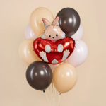 Шар (21''/53 см) Фигура, Зайка с сердечком, 1 шт. в уп., 27485