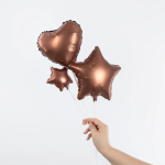 Шар с клапаном (10''/25 см) Мини-сердце, Шоколад, Сатин, 1 шт., 27270