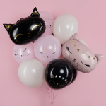 Шар (19''/48 см) Фигура, Голова, Волшебный котенок, Розовый, 1 шт. в уп., 19579P