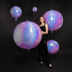 Шар 3D (10''/25 см) Мини-сфера, Сиреневый, Хамелеон, 1 шт. в уп., 24944