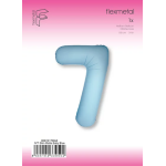 Шар (40''/102 см) Цифра, 7 Slim, Светло-голубой, Матовый, 1 шт. в уп., B901917MAB