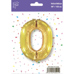Шар (40''/102 см) Цифра, 0, Золото, 1 шт. в уп., B901760O