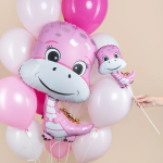 Шар (15''/38 см) Мини-фигура, Динозаврик Девочка, 1 шт., 943173