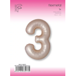 Шар (40''/102 см) Цифра, 3 Slim, Звездное Золото, Матовый, 1 шт. в уп., B901913MSG