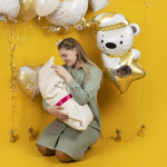 Шар (40''/102 см) Фигура, Мишка со звездочкой, Наше Чудо, Сатин, 1 шт. в уп., 23790