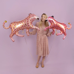 Шар (46''/117 см) Фигура, Леопард, Розовый, 1 шт., 19622