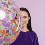 Шар с клапаном (18''/46 см) Сфера, Deco Bubble, Прозрачный, Кристалл, 1 шт. в уп., 550512-18