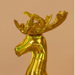 Шар (35''/89 см) Фигура 3D, Олень, Золото, Голография, 1 шт. в уп., 24904