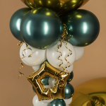 Шар (14''/36 см) Мини-звезда, Контур, Золото, 1 шт., 902501O