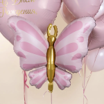 Шар (34''/86 см) Фигура, Изящная бабочка, Розовый, Сатин, 1 шт. в уп., 27447P