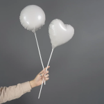 Шар (9''/23 см) Мини-сердце, Белый, 1 шт., 202500B