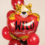 Шар (29''/74 см) Сердце, Влюбленный леопард, 1 шт., 25568