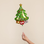 Шар с клапаном (17''/43 см) Мини-фигура, Новогодняя елочка, 5 шт. в уп., 26848