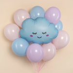 Шар (27''/69 см) Фигура, Облако, Светло-голубой, Матовый, 1 шт., 901842MAB