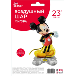 Шар 3D (23''/58 см) Фигура на подставке, Микки Маус, 1 шт. в уп., 24447